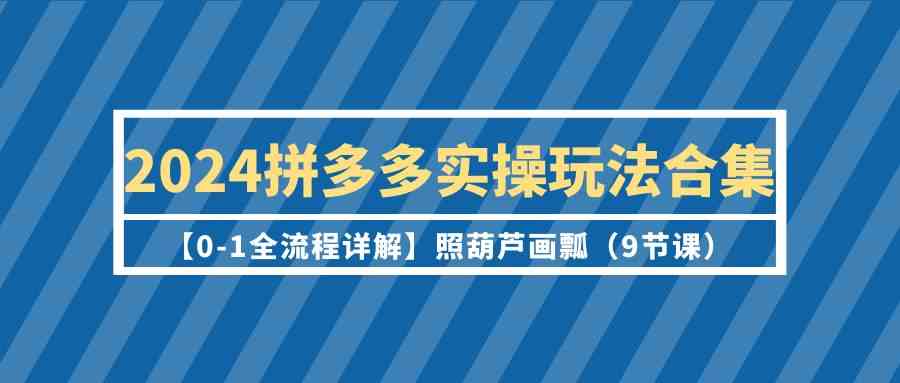 （9559期）2024拼多多实操玩法合集【0-1全流程详解】照葫芦画瓢（9节课）-源码网