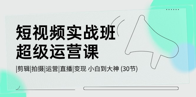 （10836期）短视频实战班-超级运营课，|剪辑|拍摄|运营|直播|变现 小白到大神 (30节)-源码网