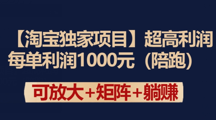 【淘宝独家项目】超高利润：每单利润1000元-源码网