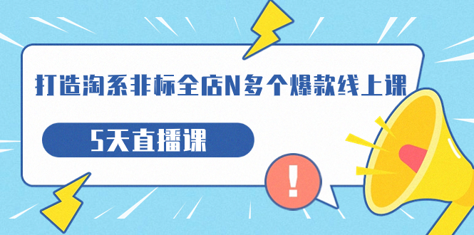 打造-淘系-非标全店N多个爆款线上课，5天直播课（19期）-源码网