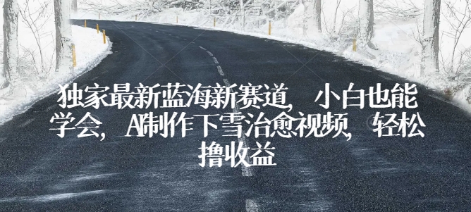 独家最新蓝海新赛道，小白也能学会，AI制作下雪治愈视频，轻松撸收益-源码网