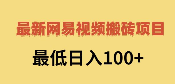 2022网易视频搬砖赚钱，日收益120（视频教程+文档）￼-源码网