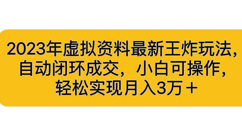 2023年虚拟资料最新王炸玩法，自动闭环成交，小白可操作，轻松实现月入3…-源码网