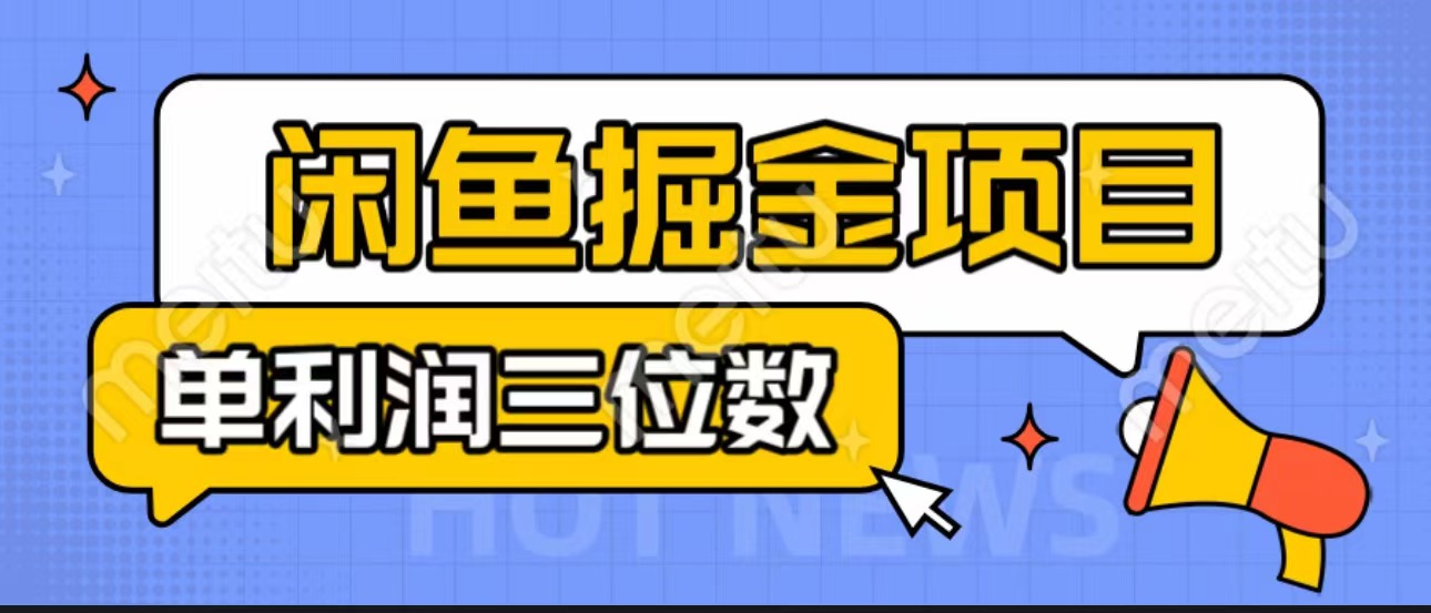 闲鱼掘金项目：正规长期，插件上品包裹，单利润100+可批量放大，一对一陪跑！-源码网