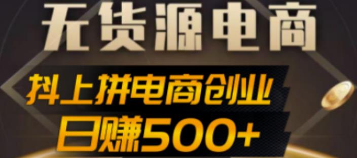 抖上拼无货源电商创业项目、外面收费12800，日赚500+的案例解析参考-源码网