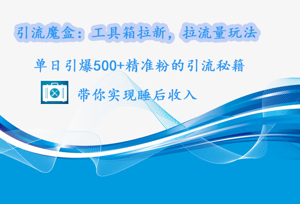 引流魔盒：工具箱拉新，拉流量玩法，单日引爆500+精准粉的引流秘籍，带你实现睡后收入-源码网