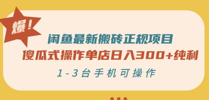 闲鱼最新搬砖正规项目：傻瓜式操作单店日入300+纯利，1-3台手机可操作￼-源码网