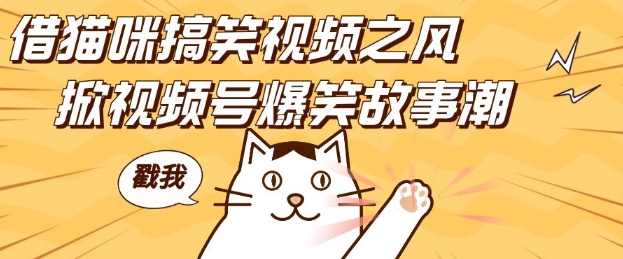 借猫咪搞笑视频之风，掀视频号爆笑故事潮，轻松日入四位数，无门槛快速入门!-源码网